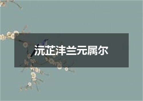 沅芷沣兰元属尔