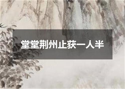 堂堂荆州止获一人半