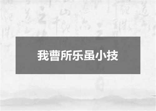 我曹所乐虽小技