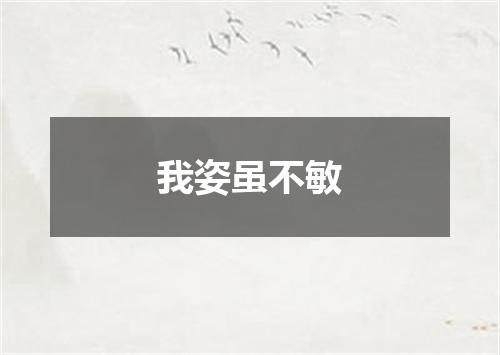 我姿虽不敏