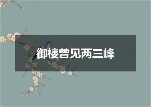 御楼曾见两三峰