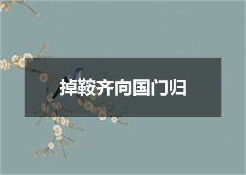掉鞍齐向国门归