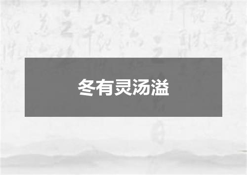 冬有灵汤溢