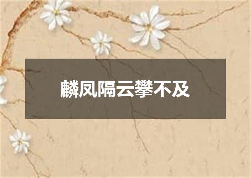麟凤隔云攀不及