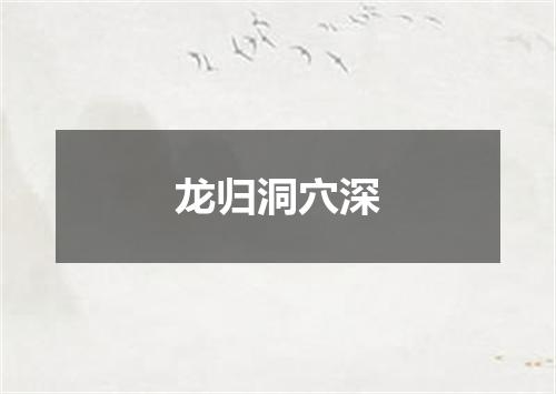 龙归洞穴深