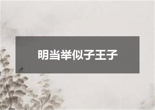 明当举似子王子