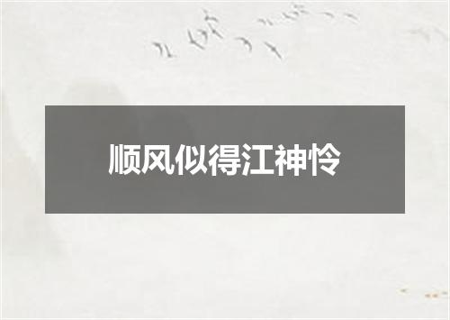 顺风似得江神怜