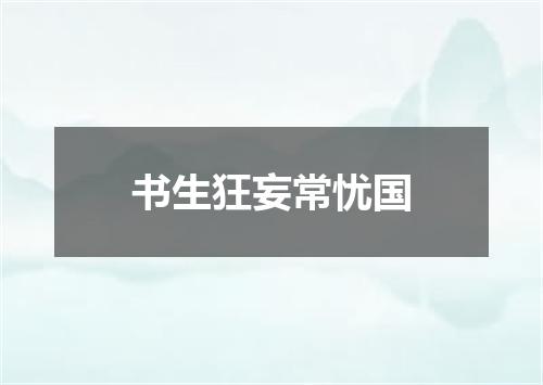 书生狂妄常忧国