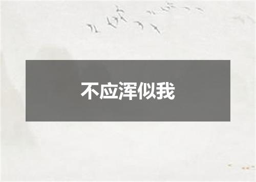 不应浑似我