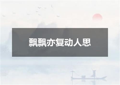 飘飘亦复动人思