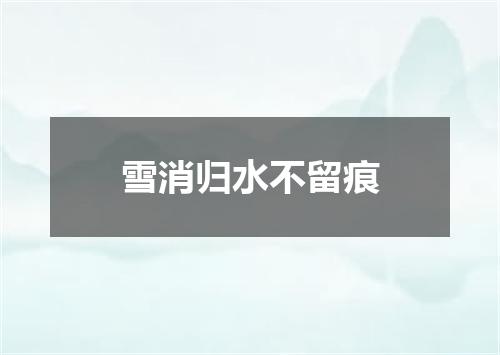 雪消归水不留痕