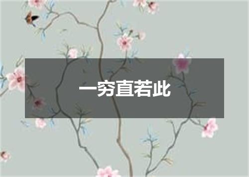 一穷直若此