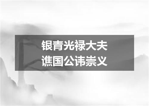 银青光禄大夫谯国公讳崇义