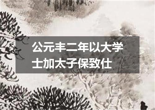 公元丰二年以大学士加太子保致仕