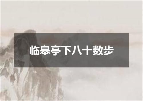 临皋亭下八十数步