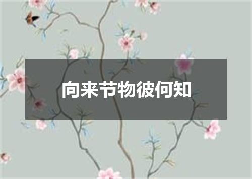 向来节物彼何知