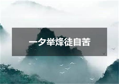 一夕举烽徒自苦