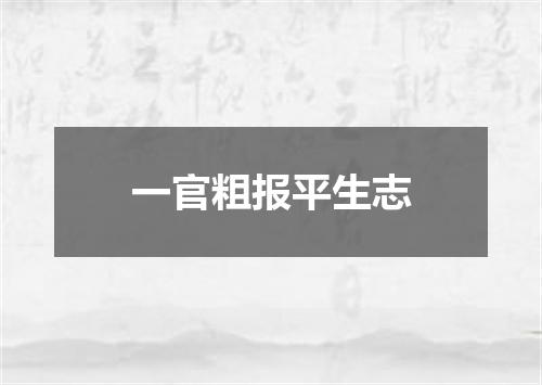 一官粗报平生志