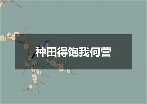 种田得饱我何营