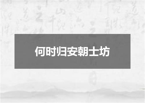 何时归安朝士坊