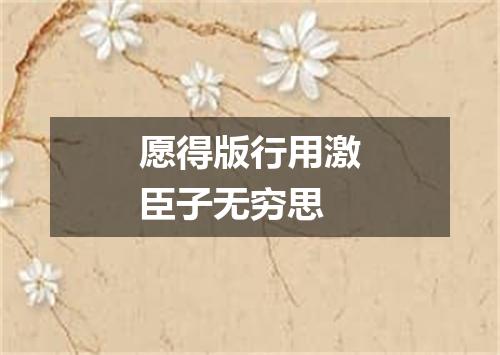 愿得版行用激臣子无穷思