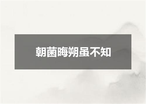 朝菌晦朔虽不知