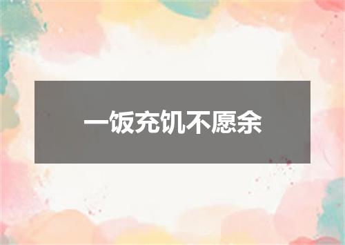 一饭充饥不愿余