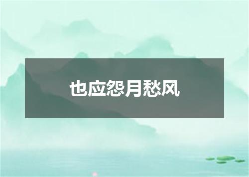 也应怨月愁风