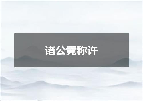 诸公竞称许