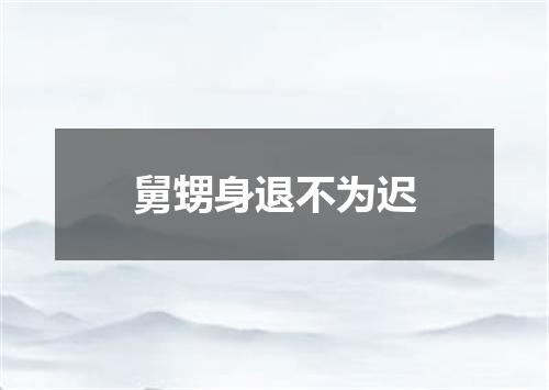 舅甥身退不为迟