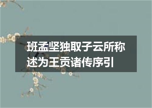 班孟坚独取子云所称述为王贡诸传序引