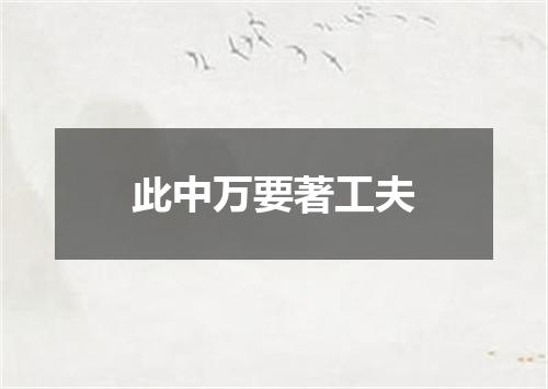 此中万要著工夫