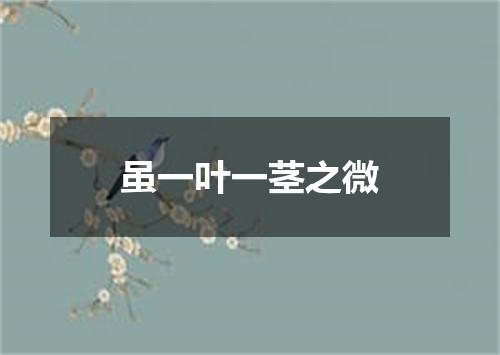 虽一叶一茎之微