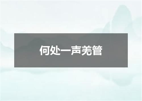 何处一声羌管