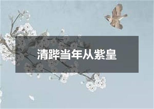 清跸当年从紫皇