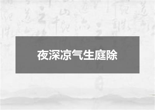 夜深凉气生庭除