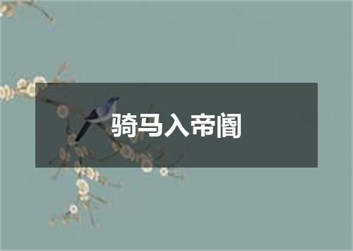 骑马入帝阍