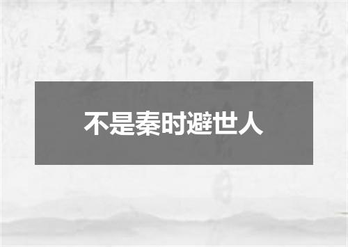 不是秦时避世人