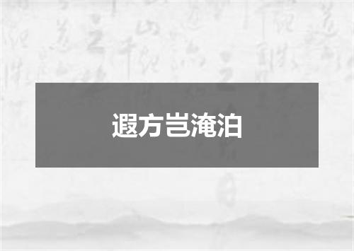 遐方岂淹泊
