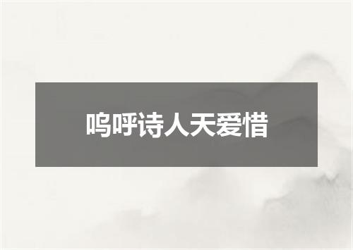 呜呼诗人天爱惜