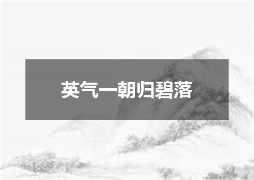 英气一朝归碧落