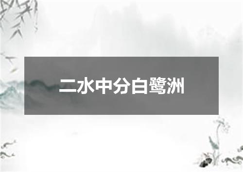 二水中分白鹭洲
