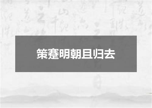 策蹇明朝且归去