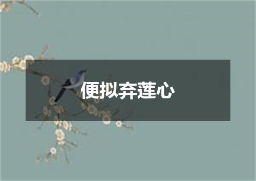 便拟弃莲心