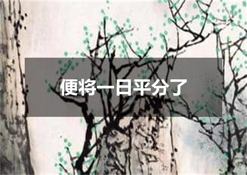 便将一日平分了