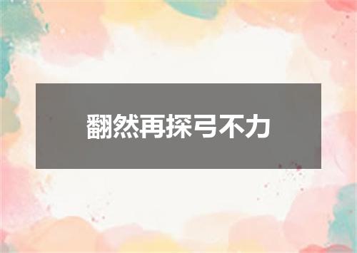 翻然再探弓不力