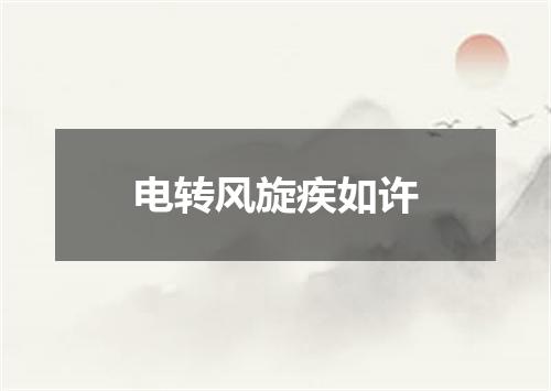 电转风旋疾如许