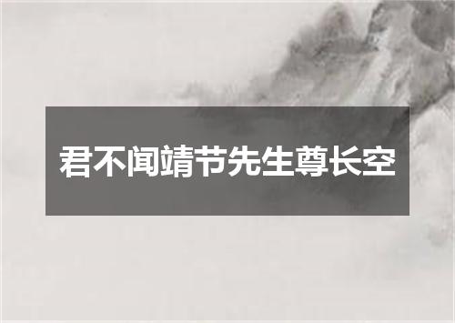 君不闻靖节先生尊长空