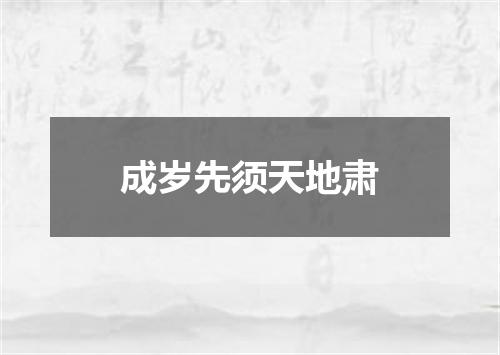 成岁先须天地肃