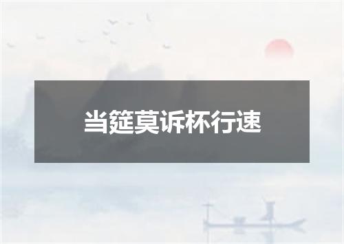 当筵莫诉杯行速